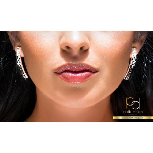 Сребърен Комплект Обеци И Медальон С Кристали От Sw® SKM160 Black and White