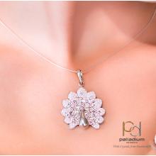 Сребърен медальон с кристали от Sw® SM266 Aurum and Light Peach