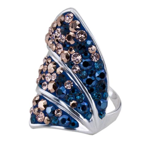 Сребърен пръстен с кристали от Swarovski®  SP658 Metallic Rose Gold