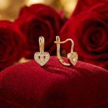 Детски златни обеци Baby Heart