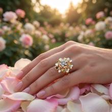 Дамски златен пръстен Flower Bomb