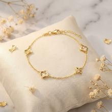 Златна гривна Диамантена детелина