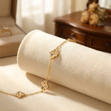 Златна гривна Диамантена детелина