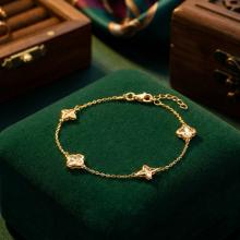 Златна гривна Диамантена детелина