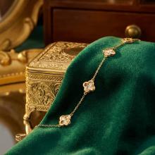 Златна гривна Диамантена детелина