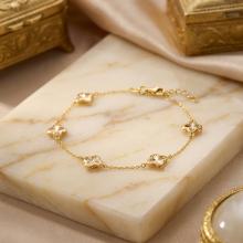 Златна гривна Диамантена детелина