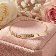 Златна детска гривна Звезди