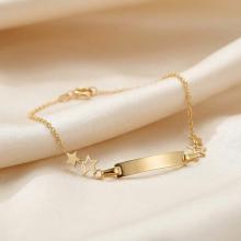 Златна детска гривна Звезди