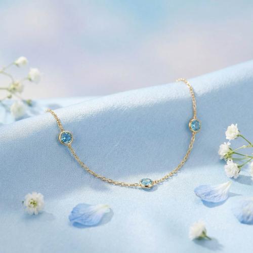 Златна гривна Аquamarine
