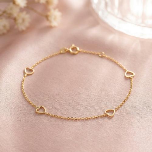 Златна гривна Сърца