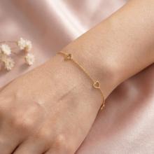 Златна гривна Сърца Златна гривна Сърца