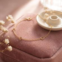 Златна гривна Сърца Златна гривна Сърца