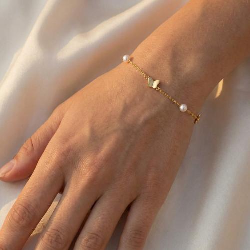 Златна гривна Перлени Пеперуди