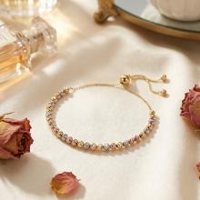 Златна гривна  Цветни топчета