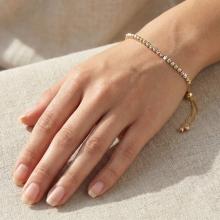 Златна гривна  Цветни топчета