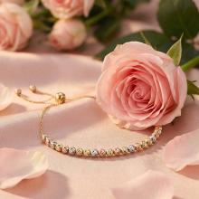 Златна гривна  Цветни топчета