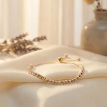 Златна гривна  Цветни топчета