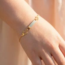 Златна детска гривна Пеперуди