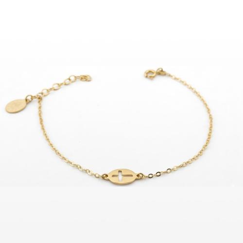 Златна Гривна елипса с кръст Златна Гривна елипса с кръст