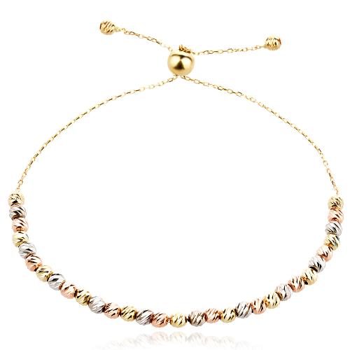 Златна гривна Цветни топчета