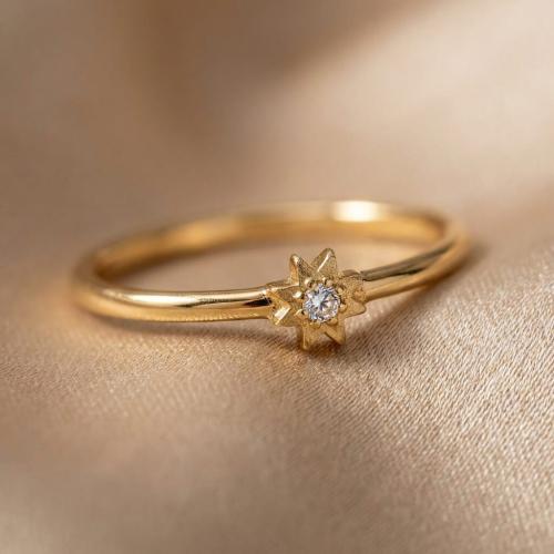 Дамски златен пръстен Слънце