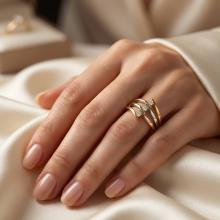 Дамски златен пръстен Layers