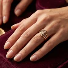 Дамски златен пръстен Layers