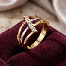 Дамски златен пръстен Layers