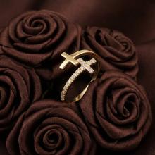 Дамски златен пръстен Cross