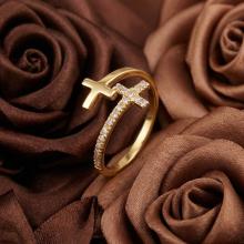 Дамски златен пръстен Cross