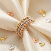 Дамски златен пръстен Tricolore