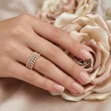 Дамски златен пръстен Tricolore