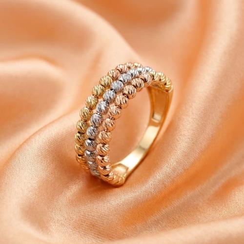 Дамски златен пръстен Tricolore