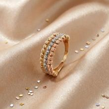 Дамски златен пръстен Tricolore