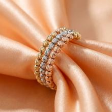 Дамски златен пръстен Tricolore