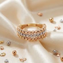 Дамски златен пръстен Tricolore