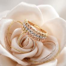 Дамски златен пръстен Tricolore