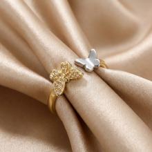 Дамски златен пръстен Пеперуди