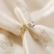 Дамски златен пръстен Пеперуди