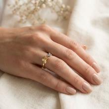 Дамски златен пръстен Пеперуди