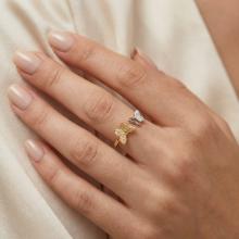 Дамски златен пръстен Пеперуди