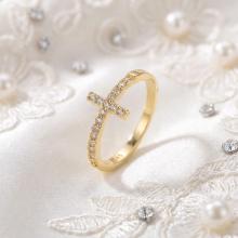 Дамски златен пръстен Cross