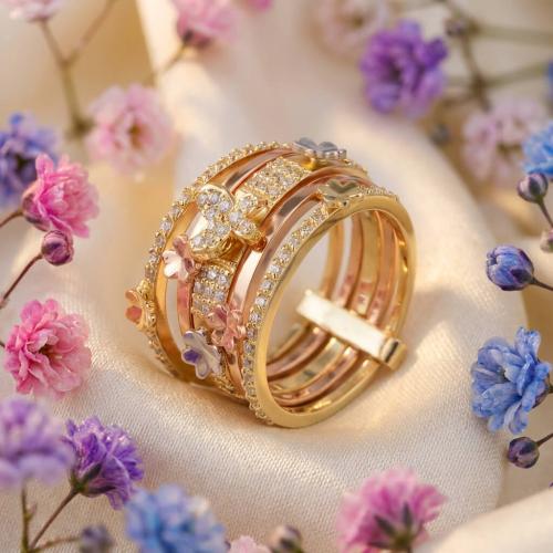 Дамски златен пръстен Secret Garden