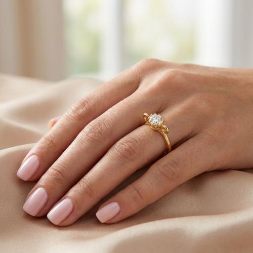 Дамски златен пръстен Queen Caroline