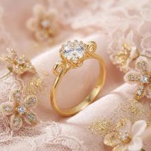 Дамски златен пръстен Queen Caroline