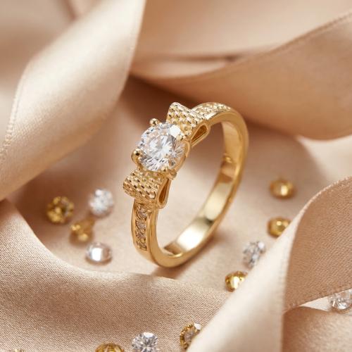 Дамски златен пръстен Панделка