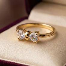 Дамски златен пръстен Панделка