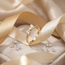 Дамски златен пръстен Панделка