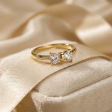 Дамски златен пръстен Панделка