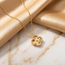 Златно колие Диамантена детелина-11мм